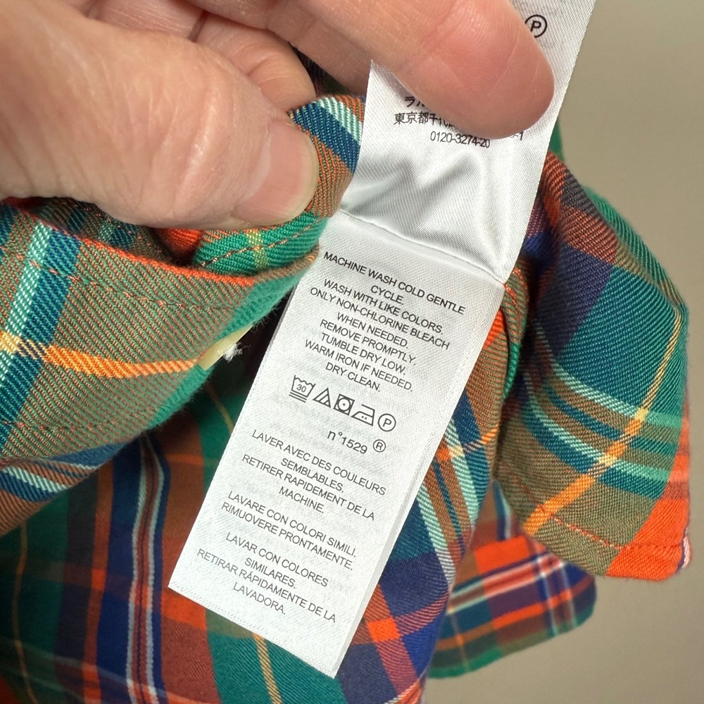 Lauren Ralph Lauren Vibrant Plaid Cotton Twill Button Down Shirt Medium - Picture 5 of 10